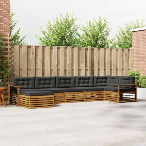 Комплекти дивани с възглавница 7 pcs Натурален и Антрацит