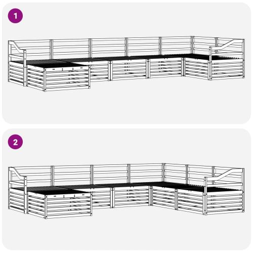 Комплекти дивани 7 pcs Естествен Солидно акациево дърво