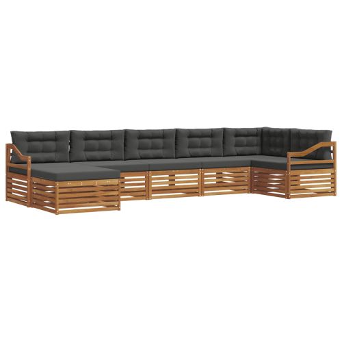 Комплекти дивани с възглавница 7 pcs Натурален и Антрацит