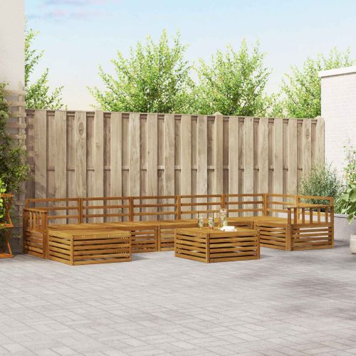 Комплекти дивани 8 pcs Естествен Солидно акациево дърво