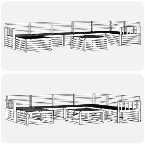 Комплекти дивани 8 pcs Естествен Солидно акациево дърво