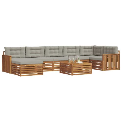 Комплекти дивани с възглавница 8 pcs Естествено и светло сиво