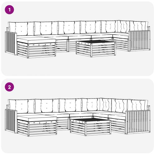 Комплекти дивани с възглавница 8 pcs Натурален и Антрацит