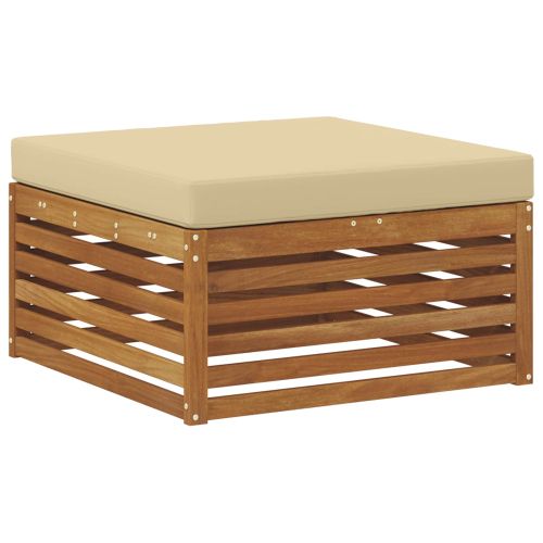 Комплекти дивани 8 pcs Натурален и Бежов Солидно акациево дърво