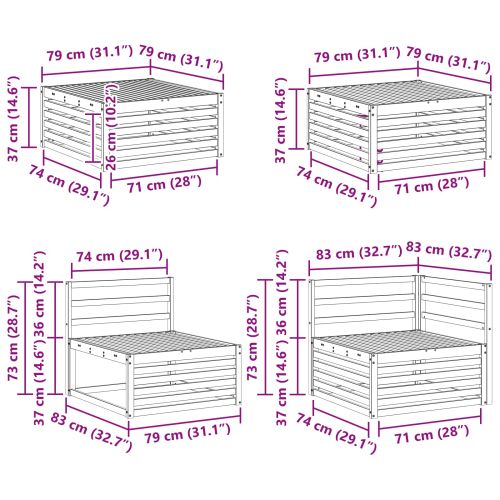 Комплекти дивани 8 pcs Естествен Солидно акациево дърво