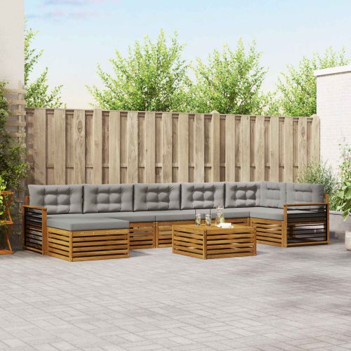 Комплекти дивани с възглавница 8 pcs Естествено и светло сиво