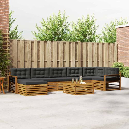 Комплекти дивани с възглавница 8 pcs Натурален и Антрацит