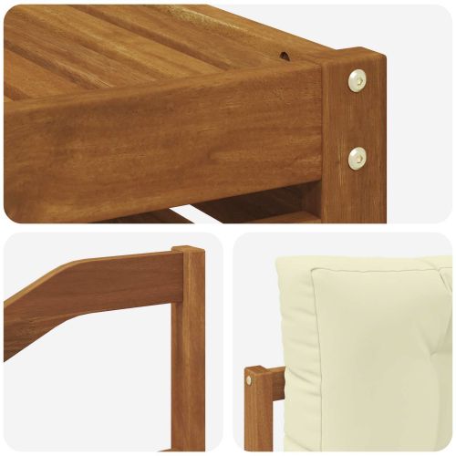 Комплекти дивани 8 pcs Натурален и Крема Солидно акациево дърво