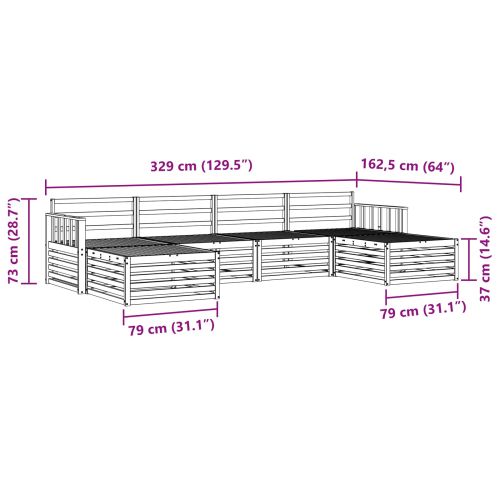 Комплекти дивани 6 pcs Естествен Солидно акациево дърво
