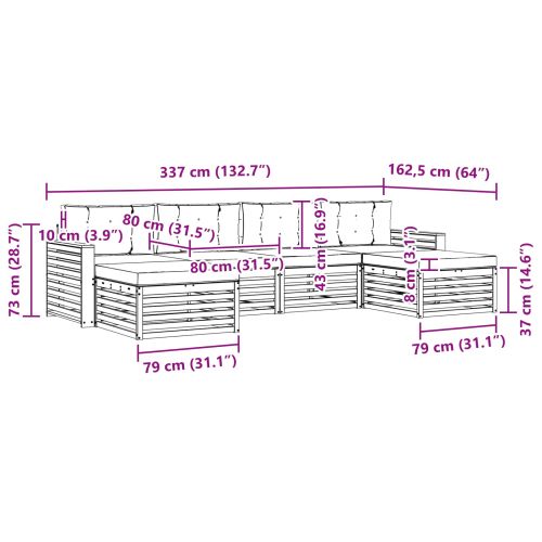 Комплекти дивани с възглавница 6 pcs Естествено и светло сиво