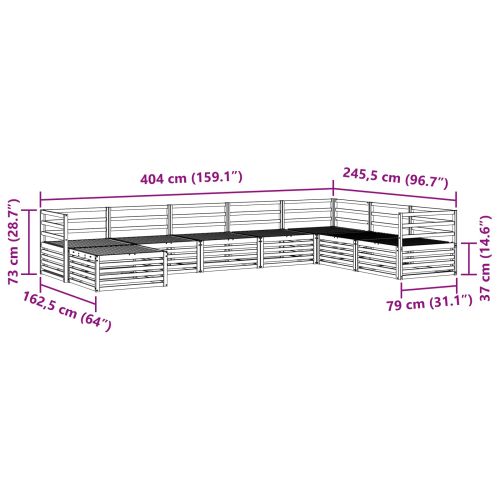 Комплекти дивани 8 pcs Естествен Солидно акациево дърво