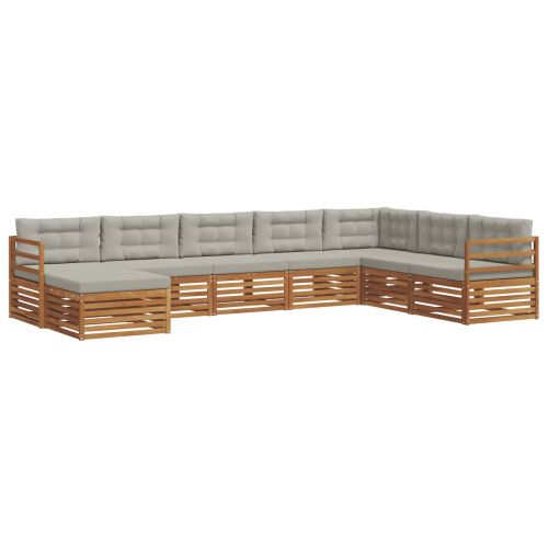 Комплекти дивани с възглавница 8 pcs Естествено и светло сиво