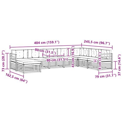 Комплекти дивани с възглавница 8 pcs Естествено и светло сиво
