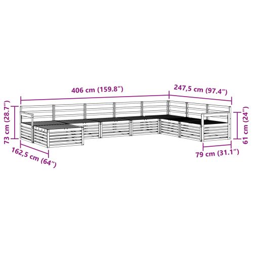 Комплекти дивани 8 pcs Естествен Солидно акациево дърво
