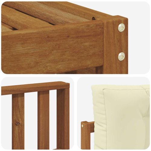 Комплекти дивани 8 pcs Натурален и Крема Солидно акациево дърво