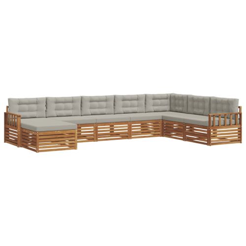 Комплекти дивани с възглавница 8 pcs Естествено и светло сиво