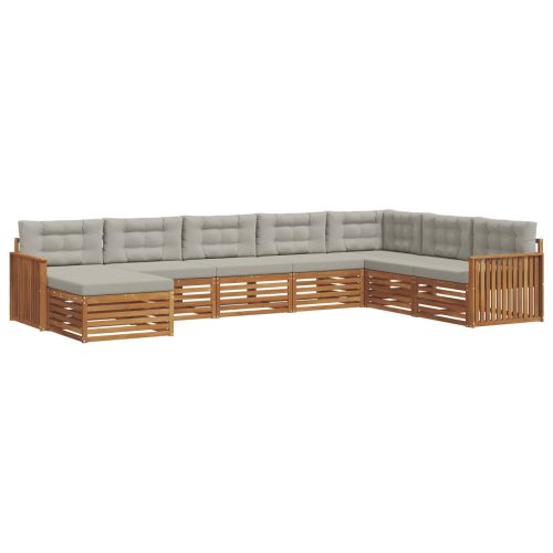 Комплекти дивани с възглавница 8 pcs Естествено и светло сиво