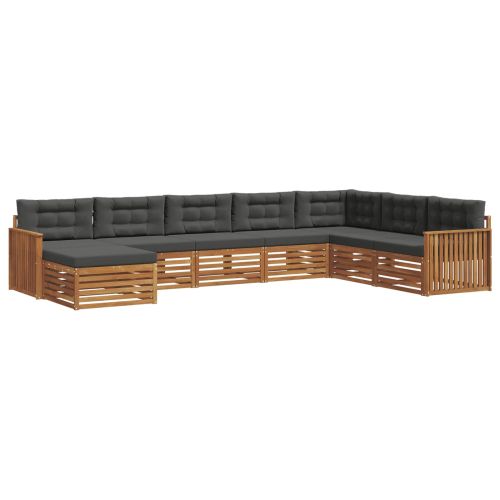 Комплекти дивани с възглавница 8 pcs Натурален и Антрацит