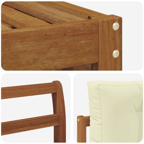 Комплекти дивани 8 pcs Натурален и Крема Солидно акациево дърво