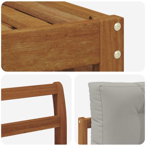 Комплекти дивани с възглавница 8 pcs Естествено и светло сиво