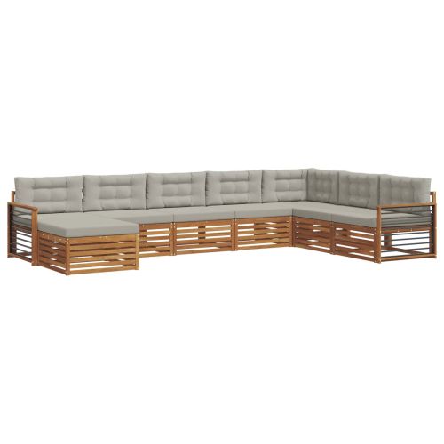 Комплекти дивани с възглавница 8 pcs Естествено и светло сиво