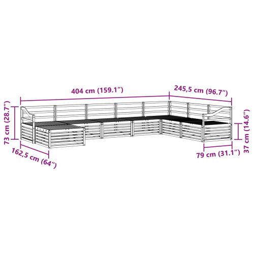 Комплекти дивани 8 pcs Естествен Солидно акациево дърво