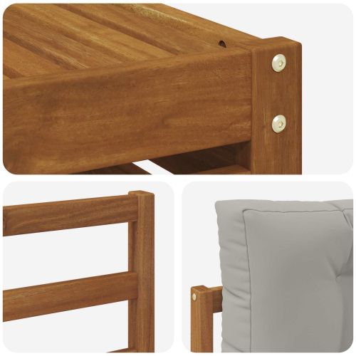 Комплекти дивани с възглавница 9 pcs Естествено и светло сиво