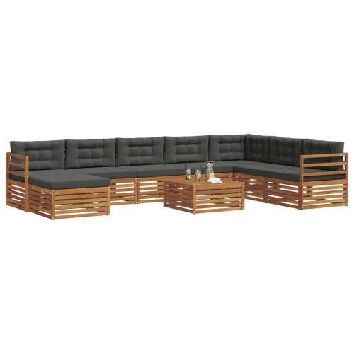 Комплекти дивани с възглавница 9 pcs Натурален и Антрацит