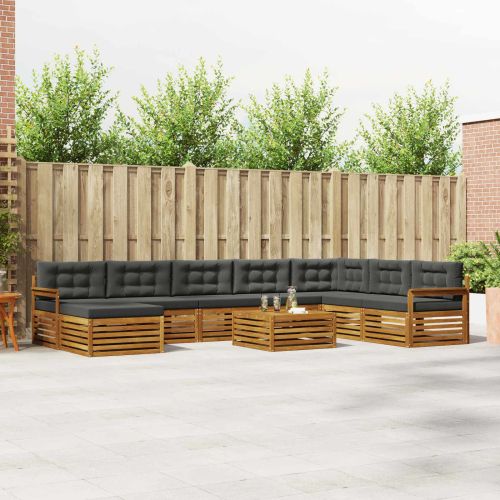 Комплекти дивани с възглавница 9 pcs Натурален и Антрацит