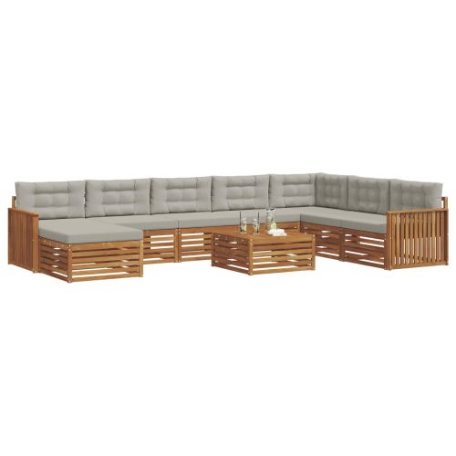 Комплекти дивани с възглавница 9 pcs Естествено и светло сиво