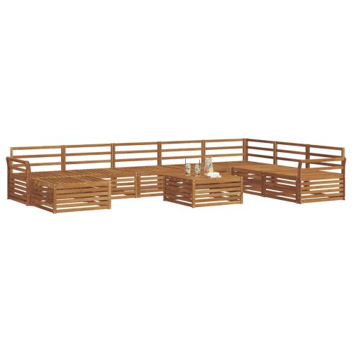 Комплекти дивани 9 pcs Естествен Солидно акациево дърво