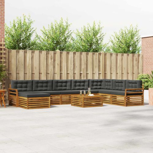 Комплекти дивани с възглавница 9 pcs Натурален и Антрацит