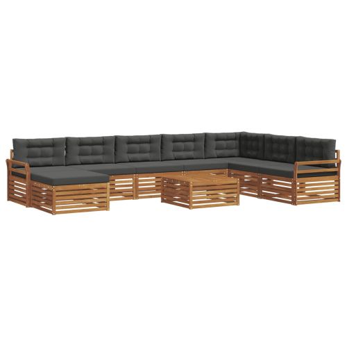 Комплекти дивани с възглавница 9 pcs Натурален и Антрацит