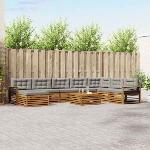 Комплекти дивани с възглавница 9 pcs Естествено и светло сиво