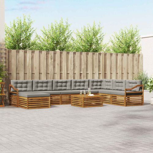 Комплекти дивани с възглавница 9 pcs Естествено и светло сиво