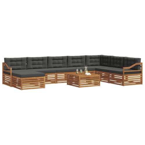 Комплекти дивани с възглавница 9 pcs Натурален и Антрацит