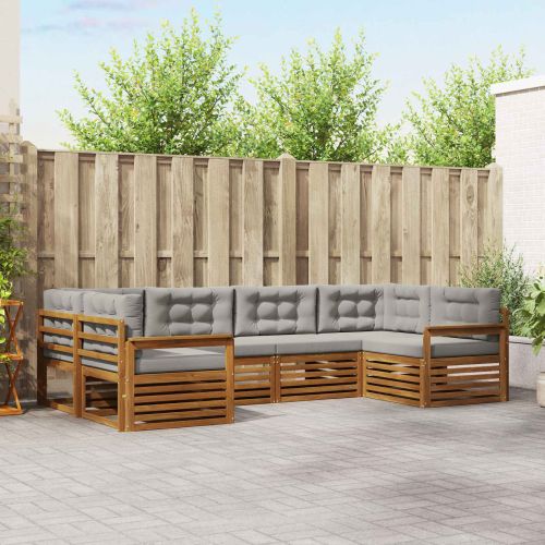 Комплекти дивани с възглавница 6 pcs Естествено и светло сиво