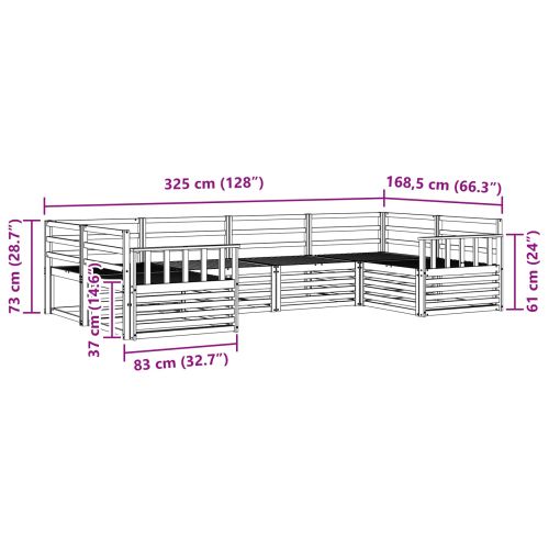 Комплекти дивани 6 pcs Естествен Солидно акациево дърво