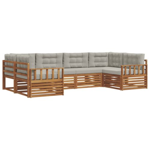 Комплекти дивани с възглавница 6 pcs Естествено и светло сиво