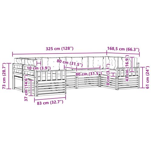 Комплекти дивани с възглавница 6 pcs Естествено и светло сиво