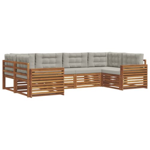 Комплекти дивани с възглавница 6 pcs Естествено и светло сиво