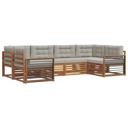 Комплекти дивани с възглавница 6 pcs Естествено и светло сиво