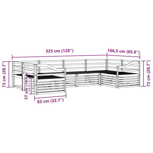Комплекти дивани 6 pcs Естествен Солидно акациево дърво
