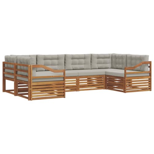 Комплекти дивани с възглавница 6 pcs Естествено и светло сиво