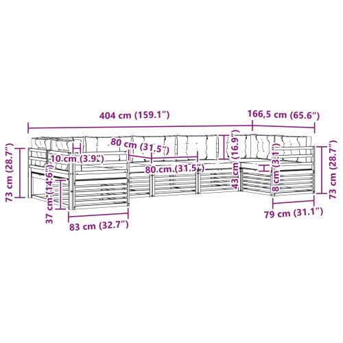 Комплекти дивани с възглавница 7 pcs Естествено и светло сиво