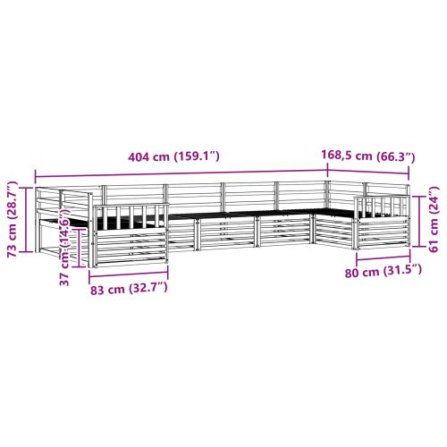 Комплекти дивани 7 pcs Естествен Солидно акациево дърво