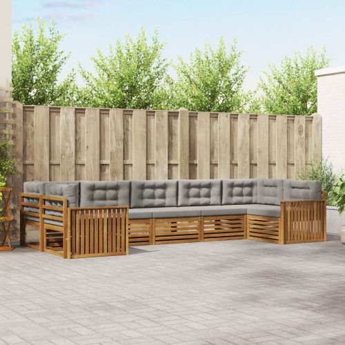 Комплекти дивани с възглавница 7 pcs Естествено и светло сиво