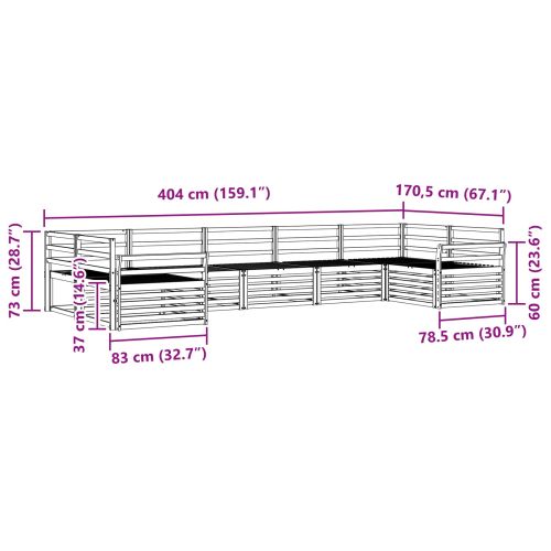 Комплекти дивани 7 pcs Естествен Солидно акациево дърво