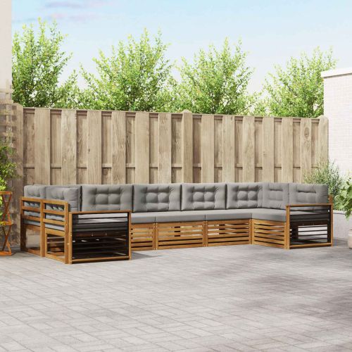 Комплекти дивани с възглавница 7 pcs Естествено и светло сиво