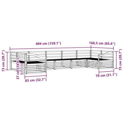 Комплекти дивани 7 pcs Естествен Солидно акациево дърво